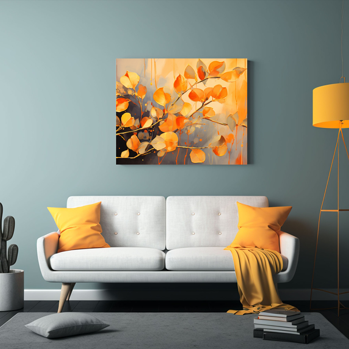 CUADROS DE ARTE INNOVADOR DE HOJAS DE EUCALIPTO 45X30 CM - 2