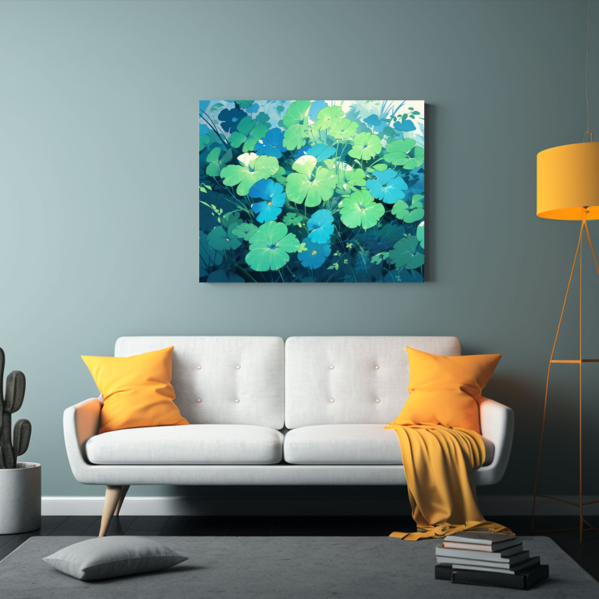 CUADRO EN BASTIDOR CONCEPTO VERDE Y AZUL NEONOIR, 120X80 CM - 2