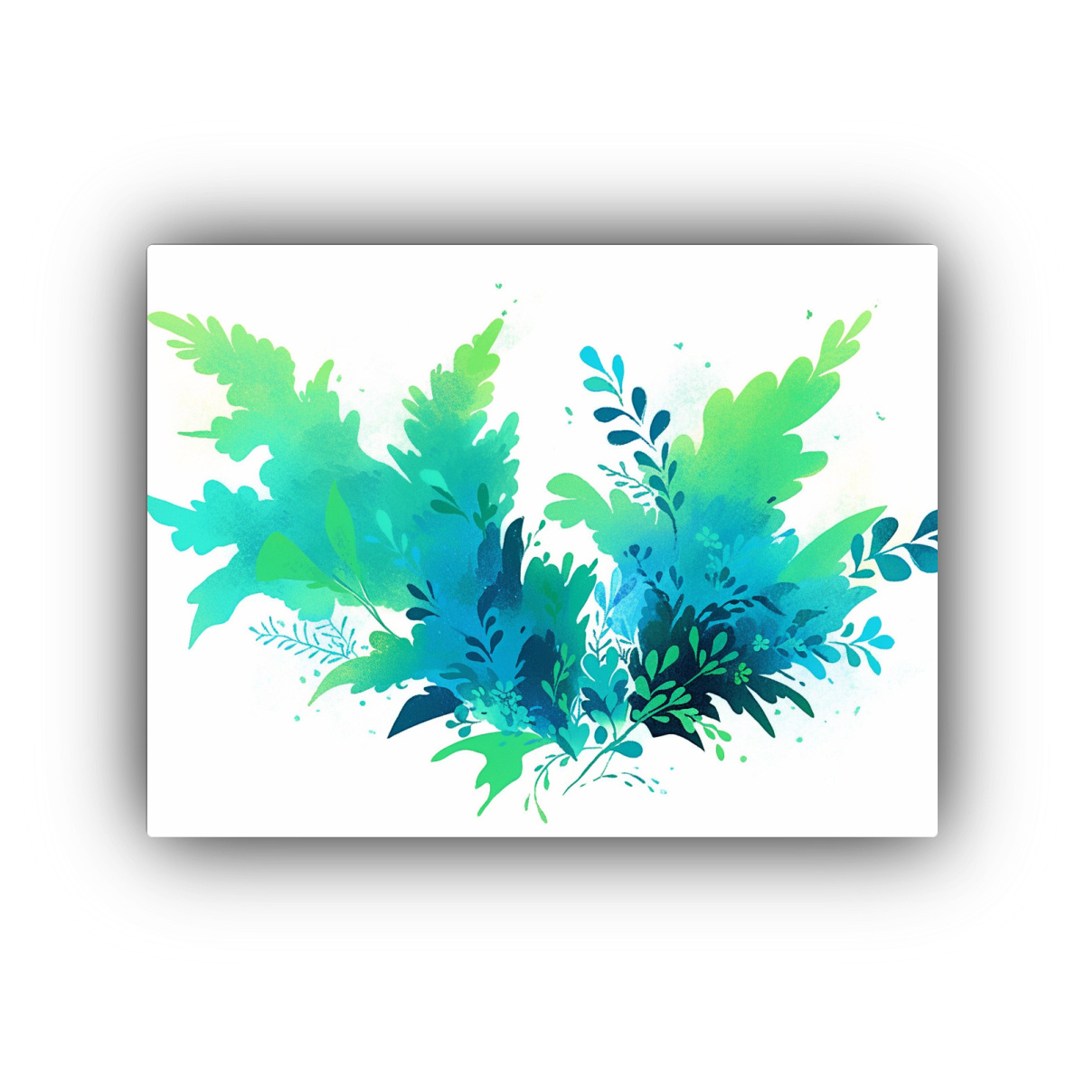 CUADRO PATRÓN ARMONÍA DE COLORES VERDE Y AZUL 30X20 CM - 1