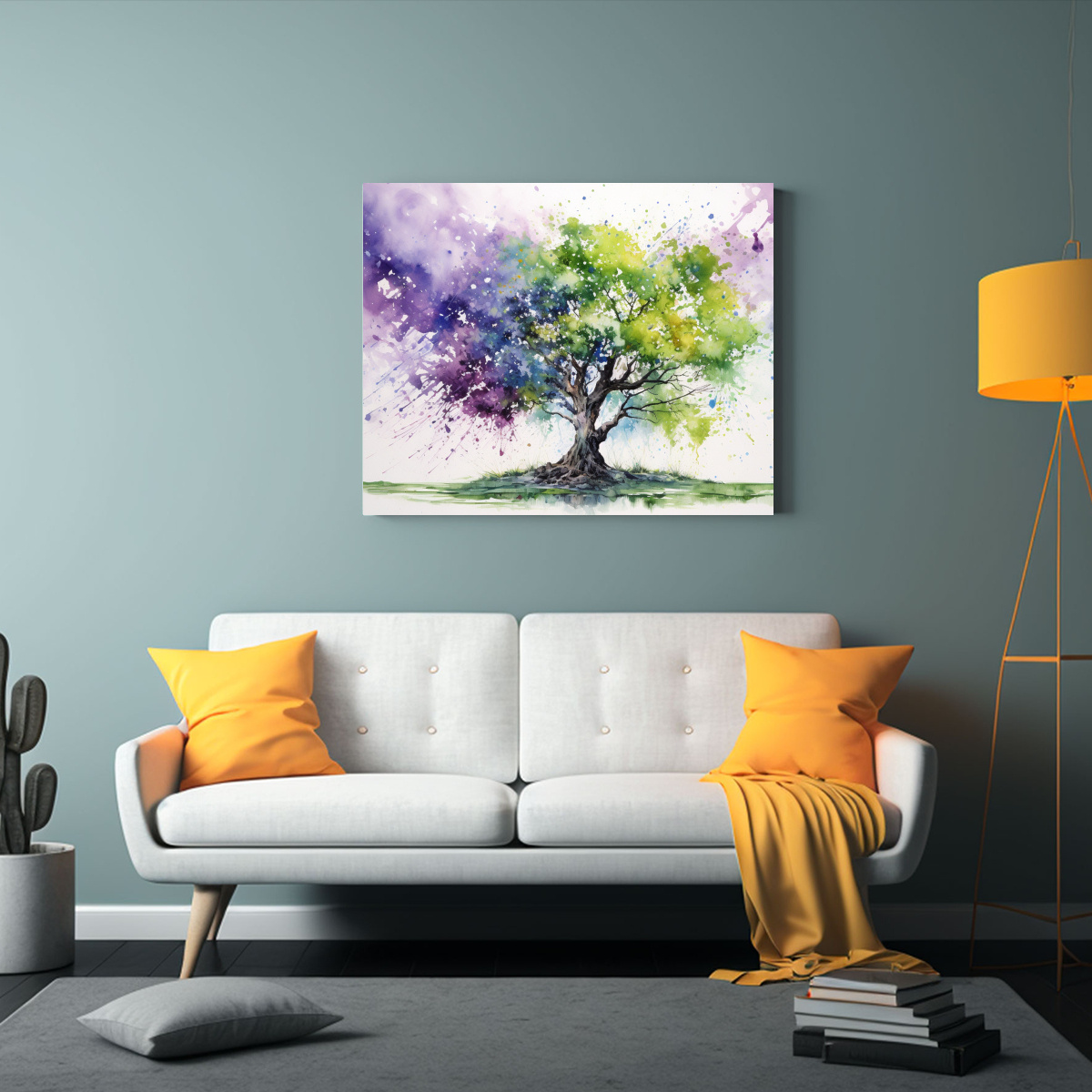 PINTURA ABSTRACTA LLAMATIVA DEL ÁRBOL DE 50X40 CM - 2