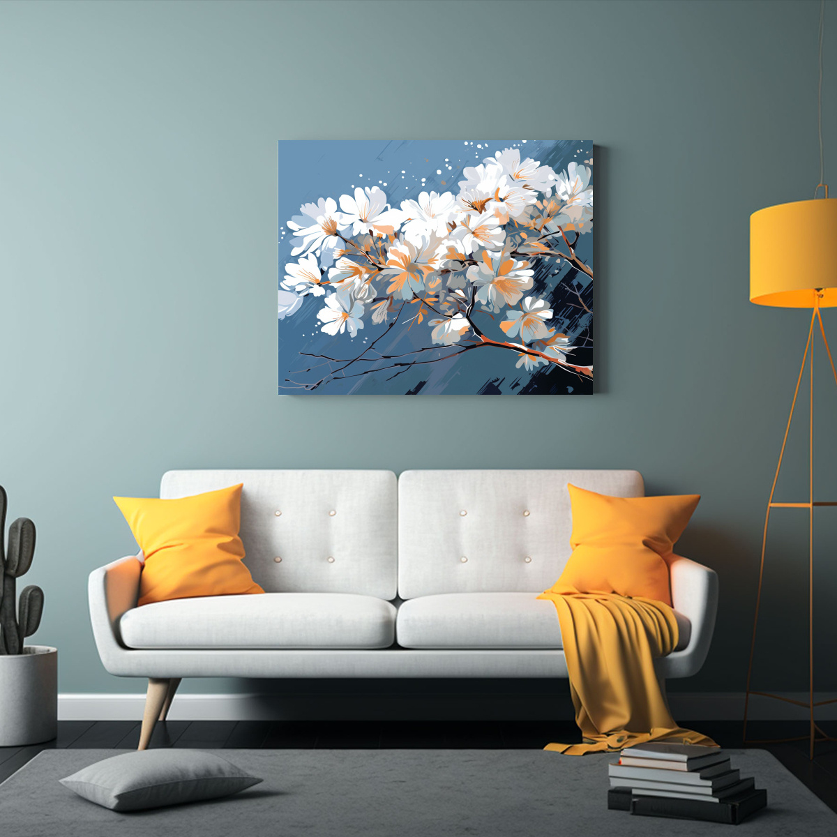 CUADRO ARTE PARED CUADRO VIDA ACACIA EN BLANCO 75X50 CM - 2