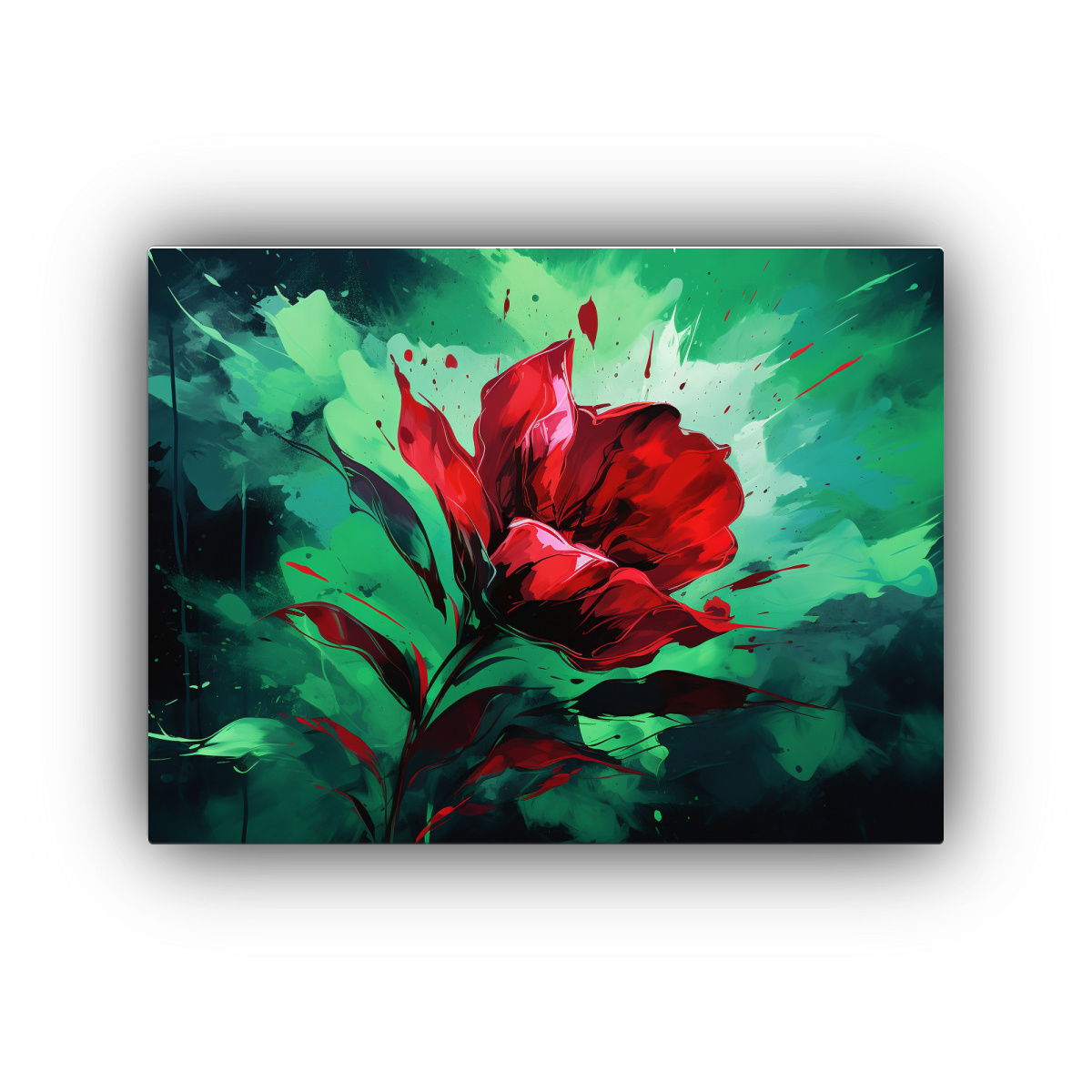 CUADROS MODERNOS LUMINOSOS EN VERDE Y ROJO CON 30X20 CM - 1