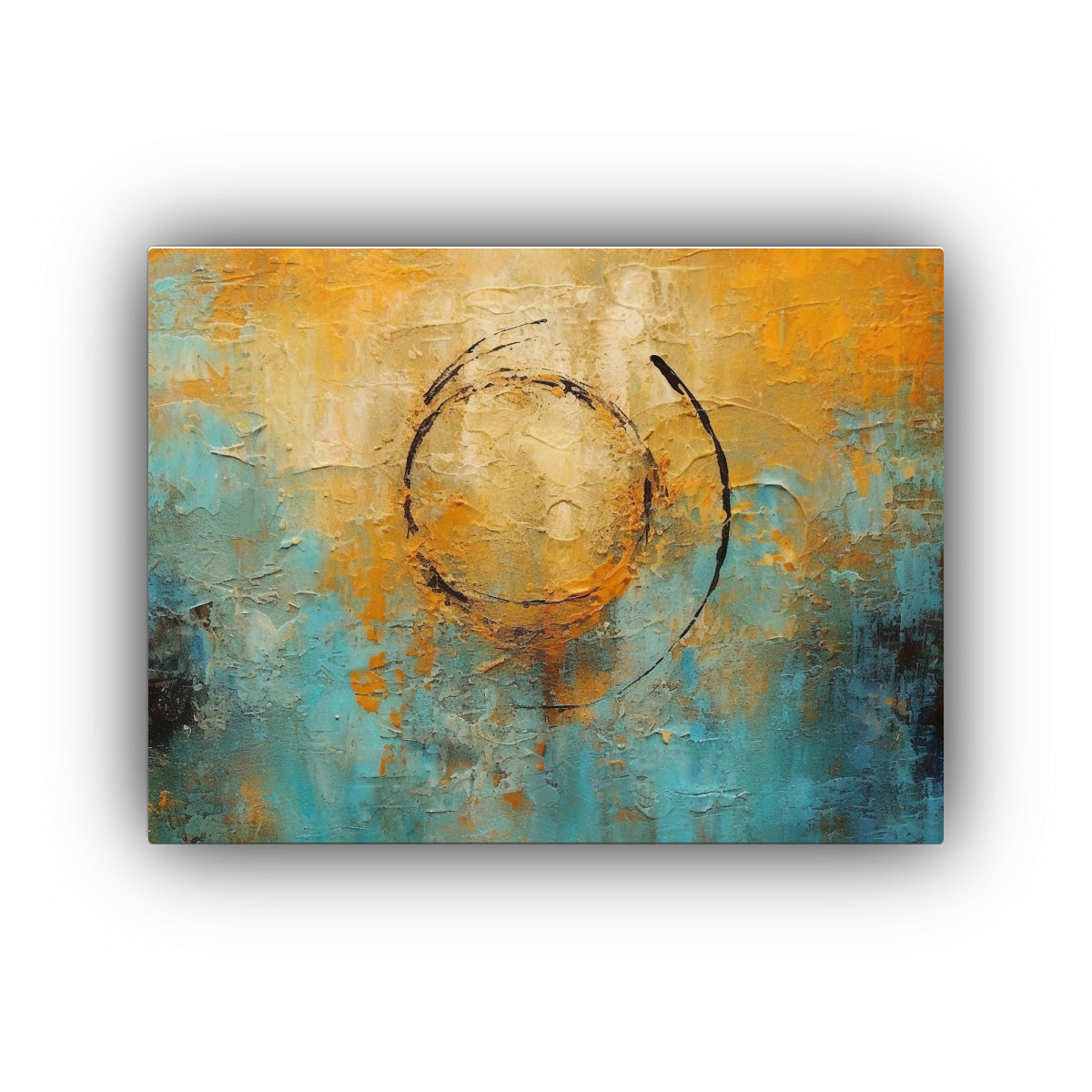 CUADRO ABSTRACTO MULTICOLOR RESALTA TEXTURA 50X40 CM - 1