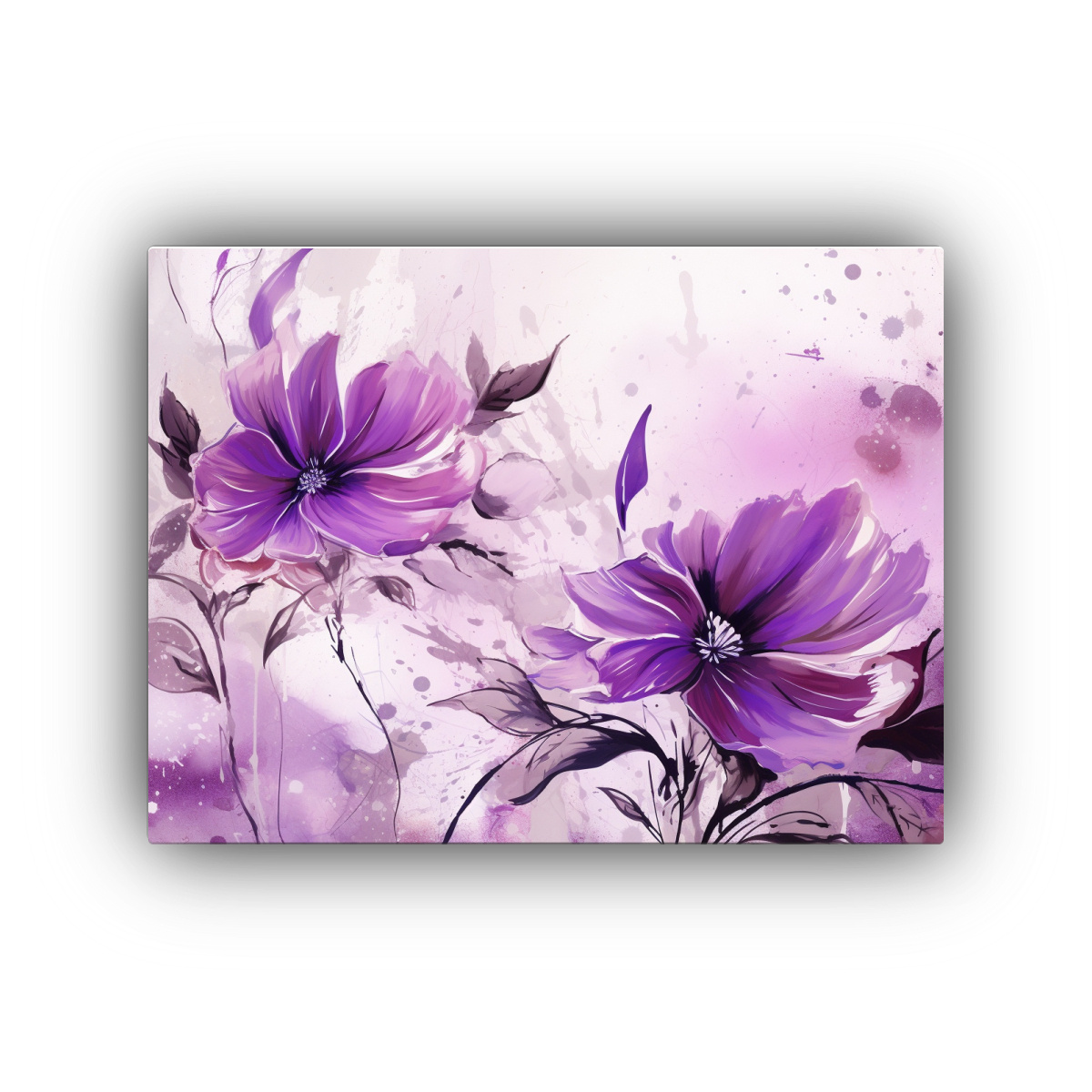 CUADRO DECORATIVO LIENZO PATRÓN PÚRPURA Y 120X80 CM - 1