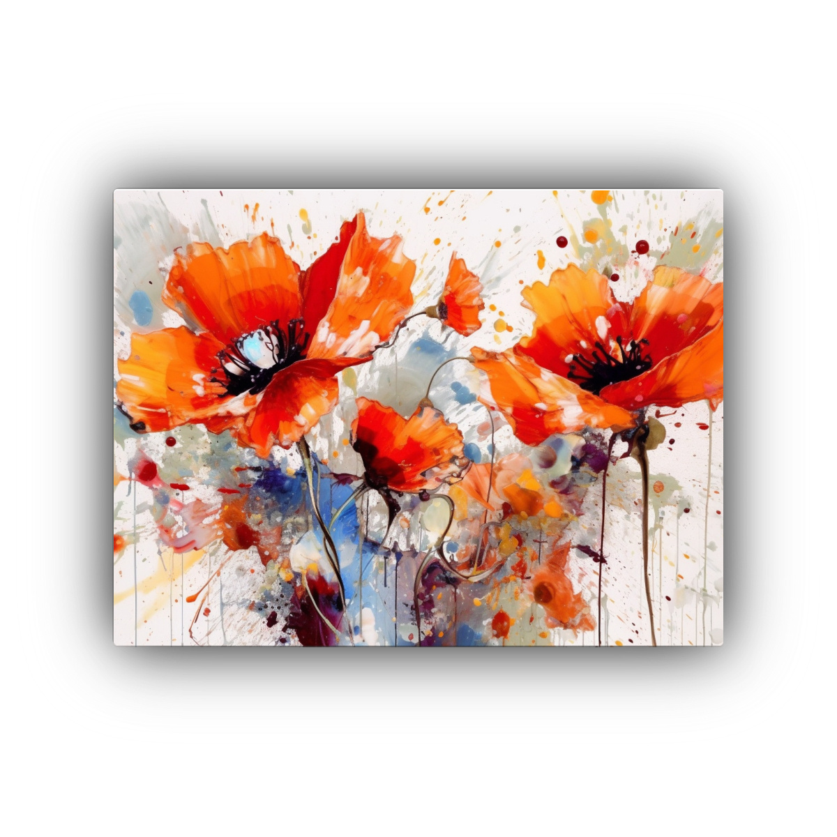 CUADRO DECORATIVO JUVENILES CON DOS FLORES DE 120X80 CM - 1