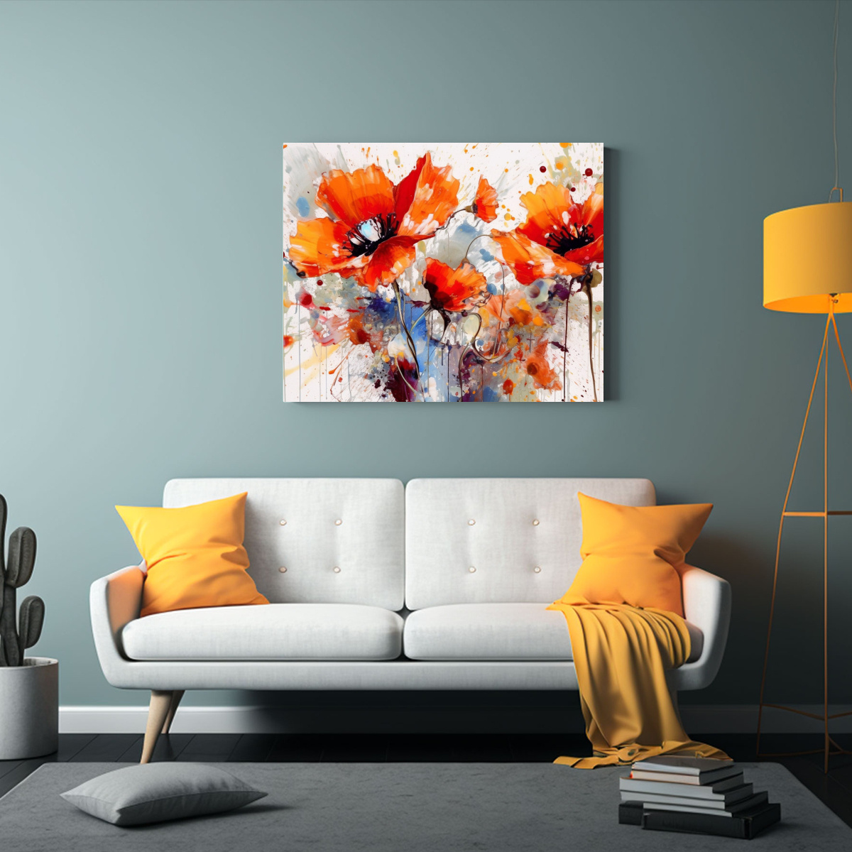 CUADRO DECORATIVO JUVENILES CON DOS FLORES DE 120X80 CM - 2