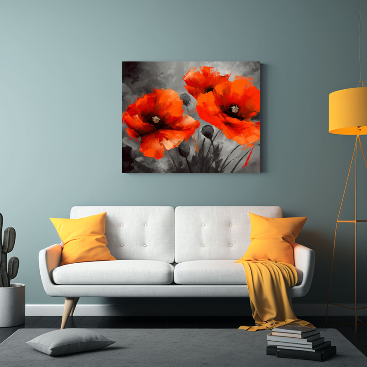 CUADRO DE LIENZO DE FOTOGRAFÍA DE AMAPOLAS ROJAS 120X80 CM - 2