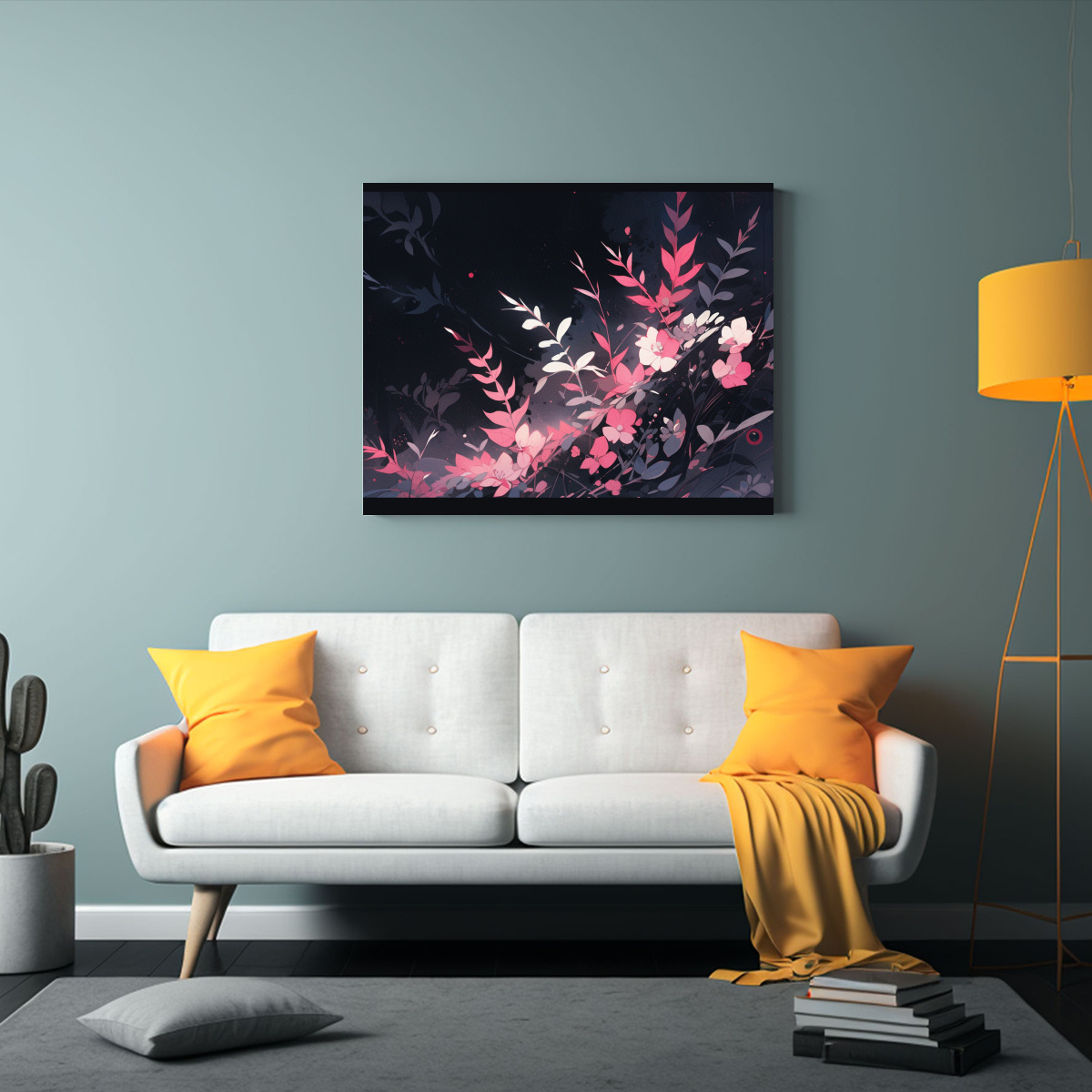 PINTURA DE PARED HORIZONTAL ESTILO NEONOIR EN 75X50 CM - 2