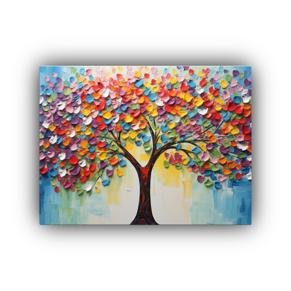 PINTURA EN LIENZO DE LINDAS FLORES DE TILO 90X60 CM - 1
