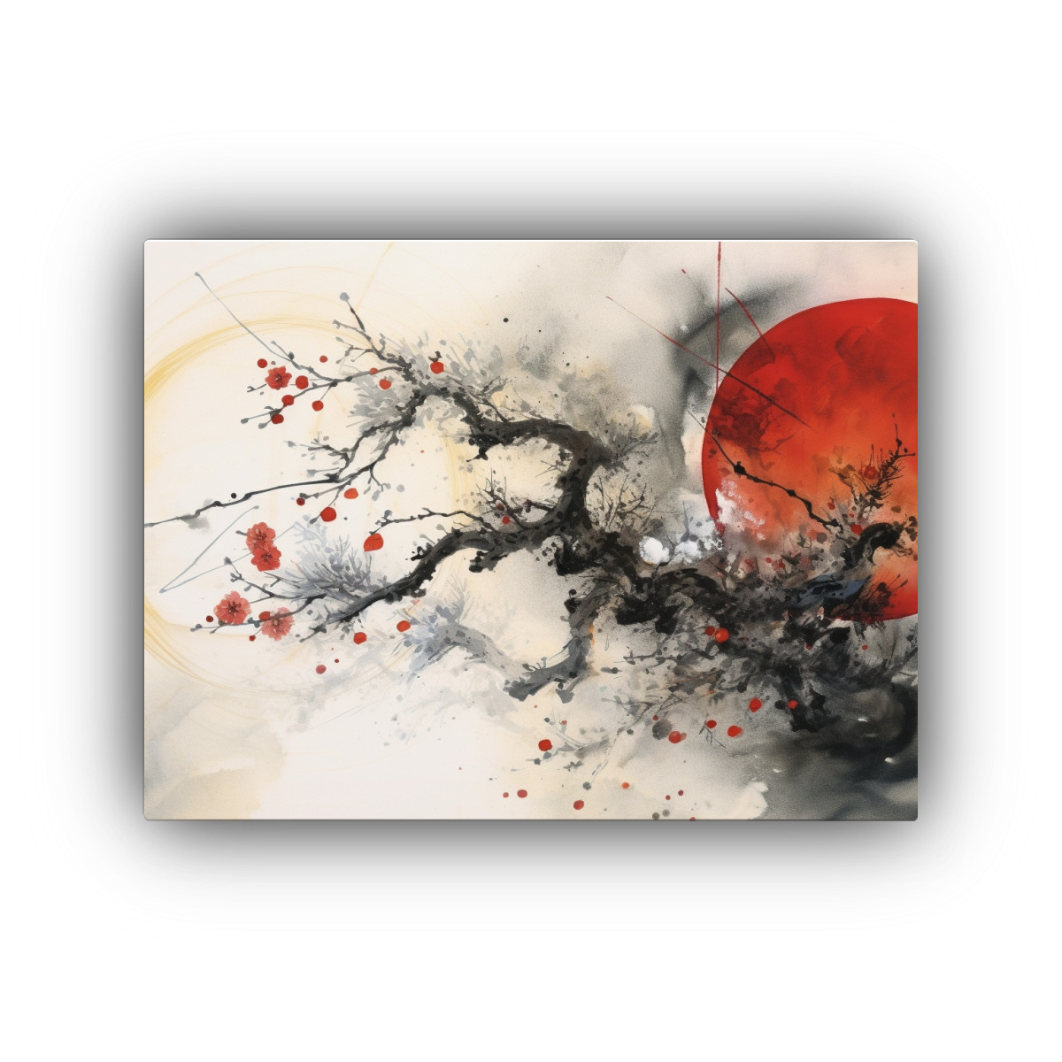 PINTURA COCINA ESTILO CALIGRAFÍA CHINA PINTANDO 50X40 CM - 1