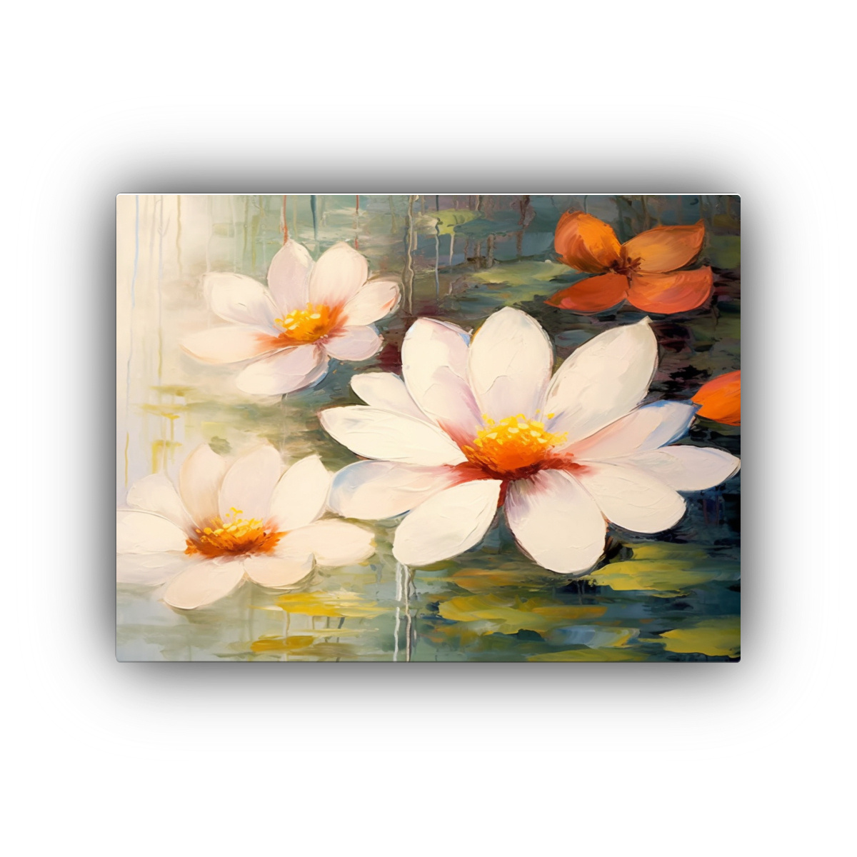 PINTURA AL ÓLEO HORIZONTAL LUMINOSA DE LIRIOS 45X30 CM - 1