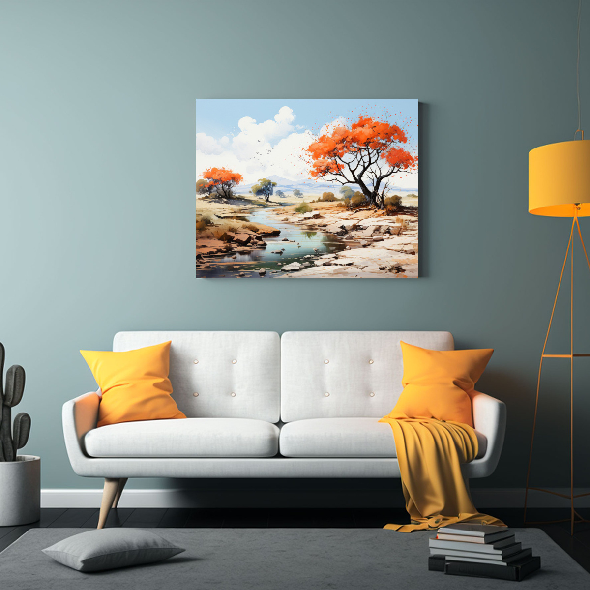 CUADRO TELA CANVAS PARA SALA: ÁRBOL DE OCOTILLO 30X20 CM - 2