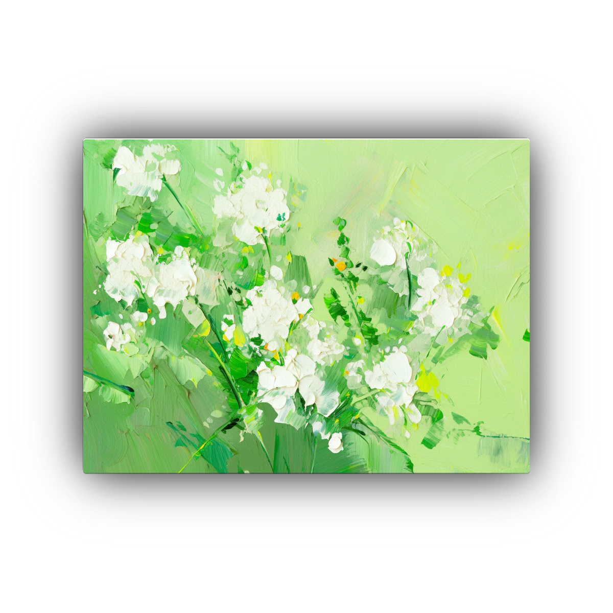 PINTURA FLORAL JUVENIL EN LIENZO ESTILO VERDE 40X30 CM - 1
