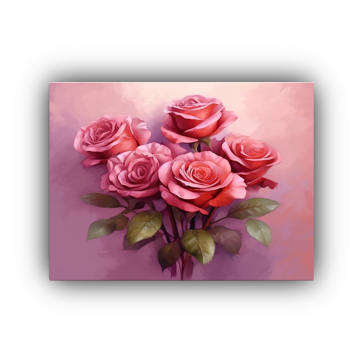 CUADRO MOVIMIENTO HABITACIÓN CON RAMO DE ROSAS 90X60 CM - 1