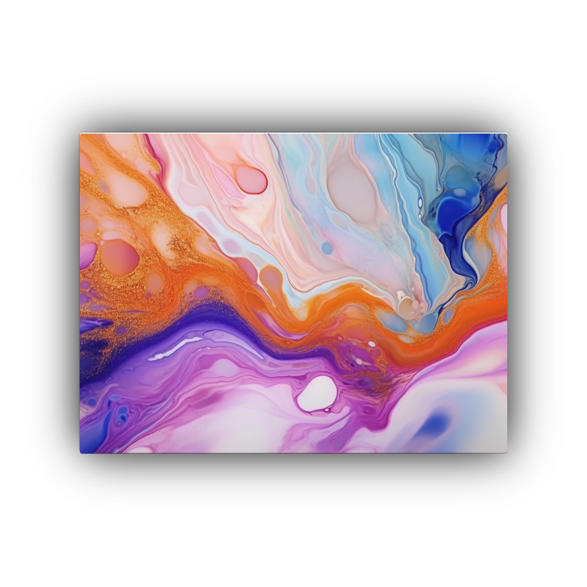 CUADRO ABSTRACTO MÁRMOL MULTICOLOR EN TELA CANVAS 75X50 CM - 1
