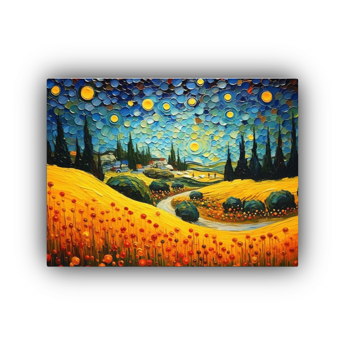 PAISAJE HERMOSO EN LIENZO: PINTURA AL ÓLEO DE 30X20 CM - 1