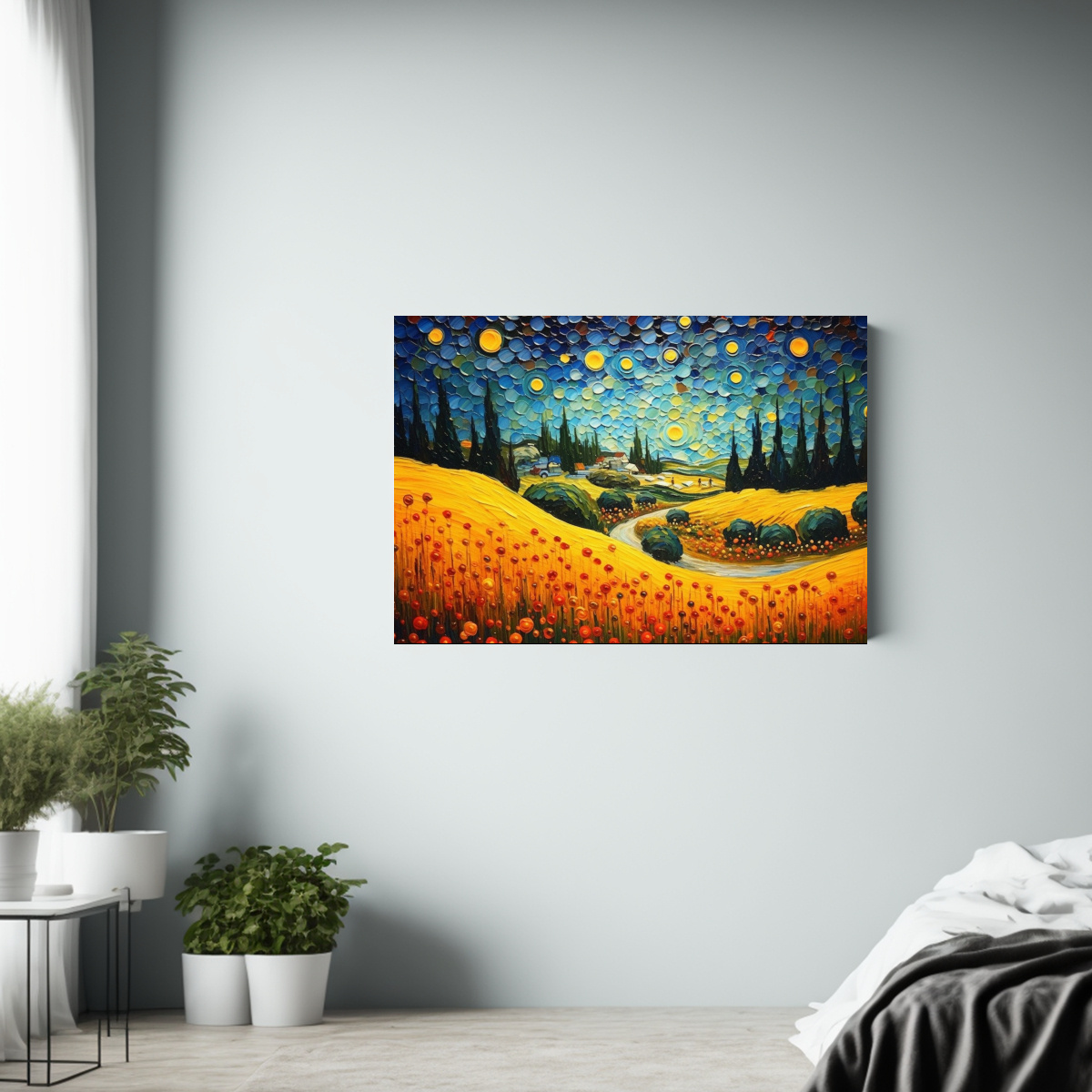 PAISAJE HERMOSO EN LIENZO: PINTURA AL ÓLEO DE 30X20 CM - 2