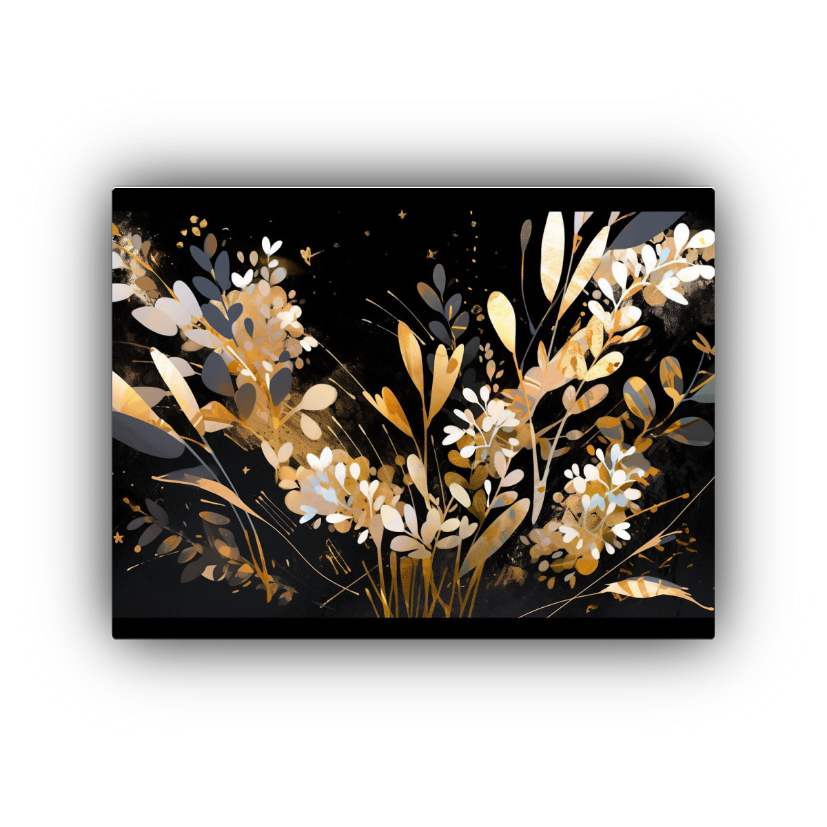 LIENZO TELA VINTAGE: ORIGINALIDAD DORADO Y NEGRO, 75X50 CM - 1