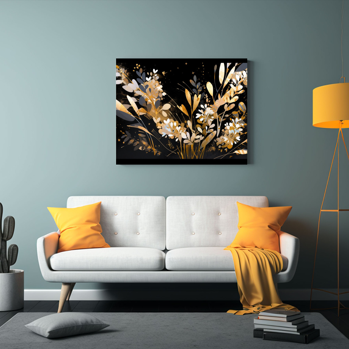 LIENZO TELA VINTAGE: ORIGINALIDAD DORADO Y NEGRO, 75X50 CM - 2