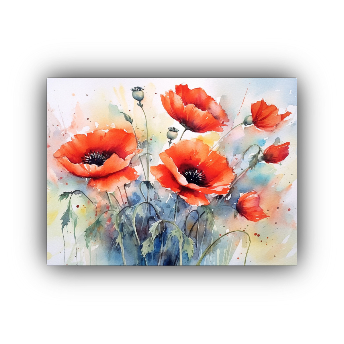 CUADRO GALERÍA FLORES DE AMAPOLAS ESTILO 120X80 CM - 1