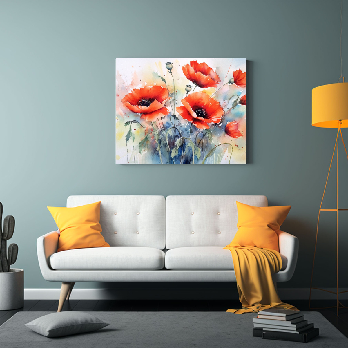 CUADRO GALERÍA FLORES DE AMAPOLAS ESTILO 120X80 CM - 2