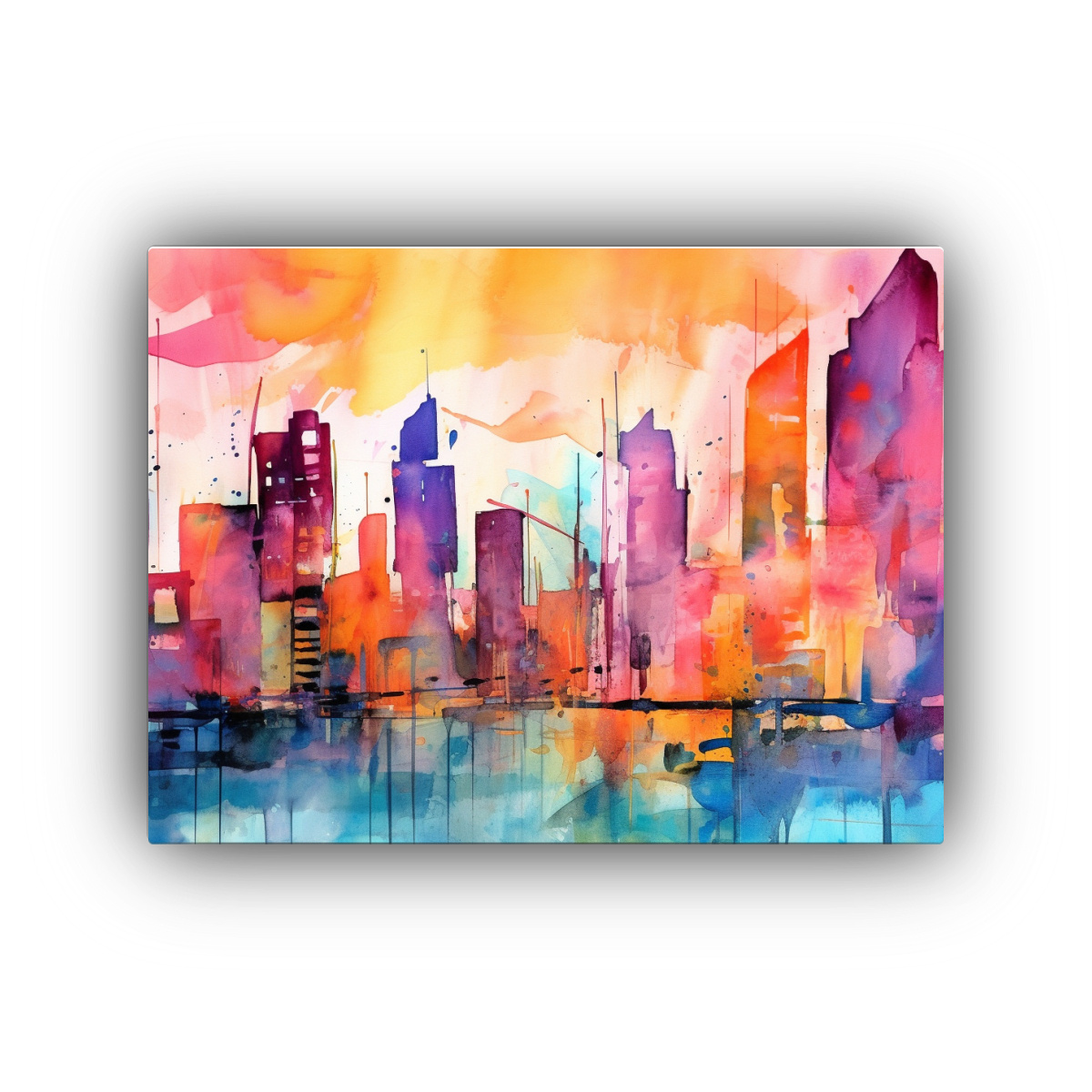 PINTURAS URBANAS EN ESTILO IMPRESIONISTA NEON 50X40 CM - 1