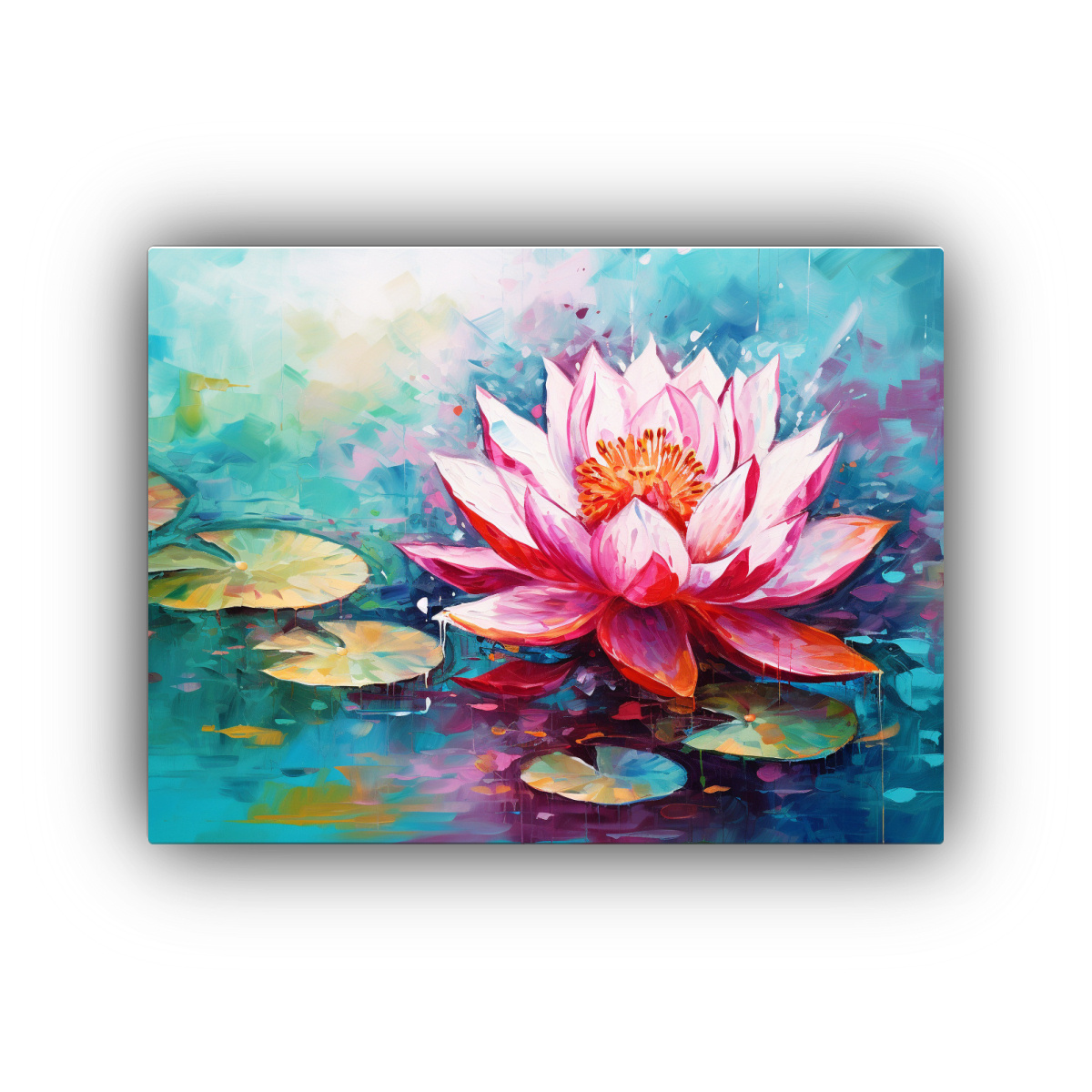 CUADRO CONCEPTUAL POP ART: FLORES DE LOTO 30X20 CM - 1