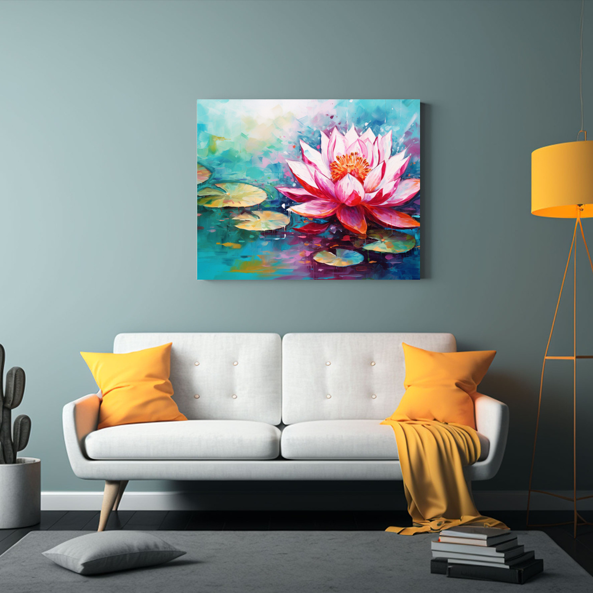 CUADRO CONCEPTUAL POP ART: FLORES DE LOTO 30X20 CM - 2