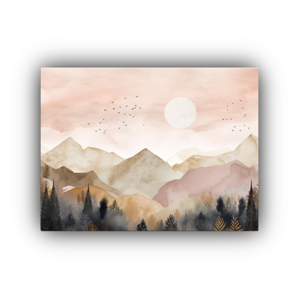 PINTURA DE PARED ABSTRACCIÓN MONTAÑA BOSCOSA 45X30 CM - 1