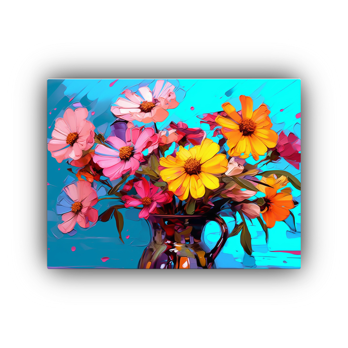 CUADROS DECORATIVOS DE LIENZO CON FLORES 50X40 CM - 1