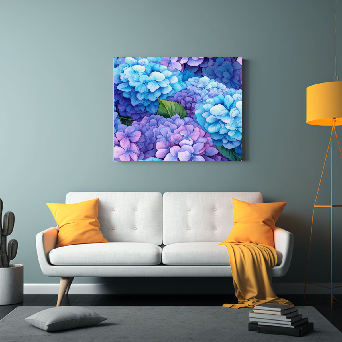 TELA EN BASTIDOR DE FLORES PSICODÉLICAS CON 90X60 CM - 2