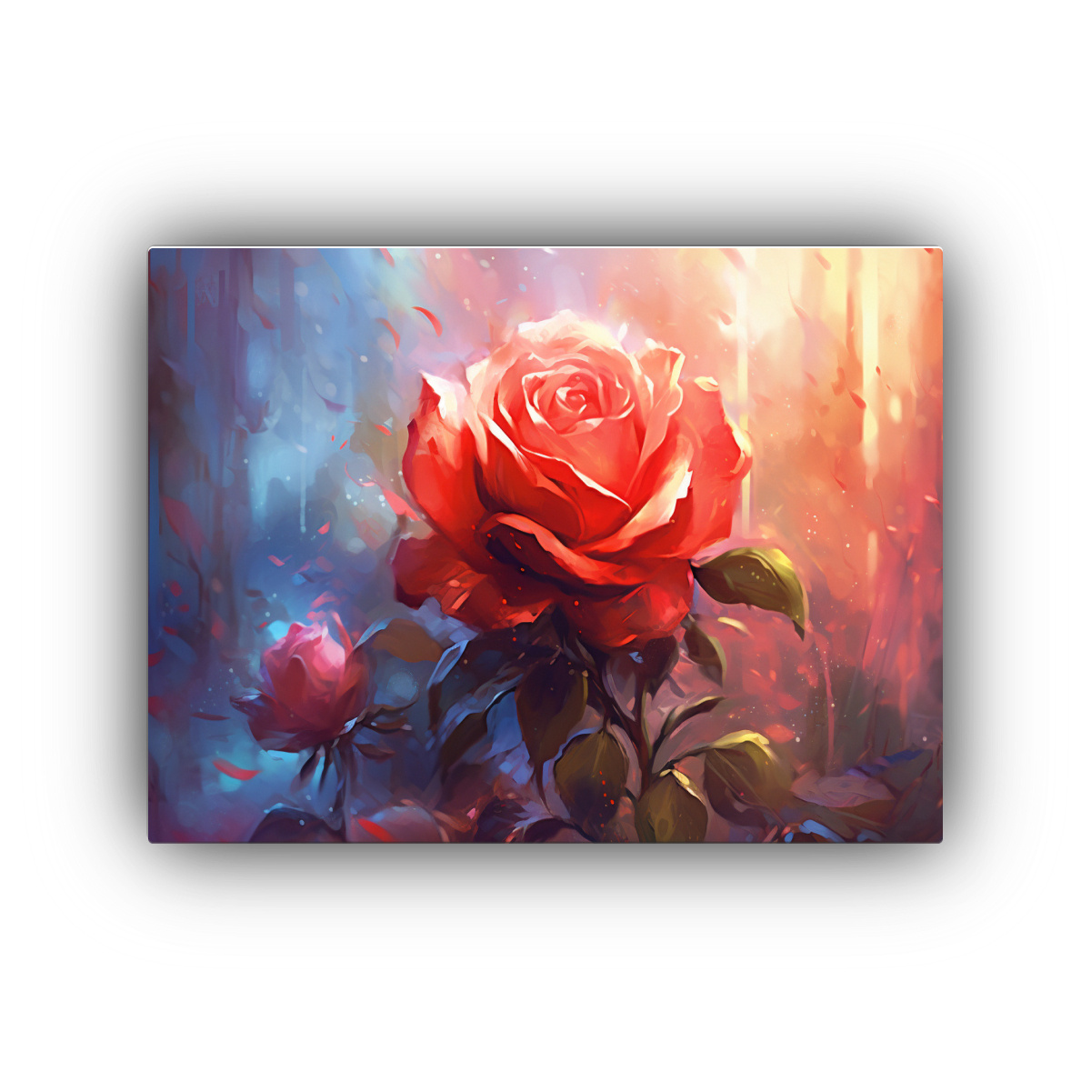 1 PIEZA DIBUJO INNOVADOR DE ROSAS ROJAS REALES EN 40X30 CM - 1