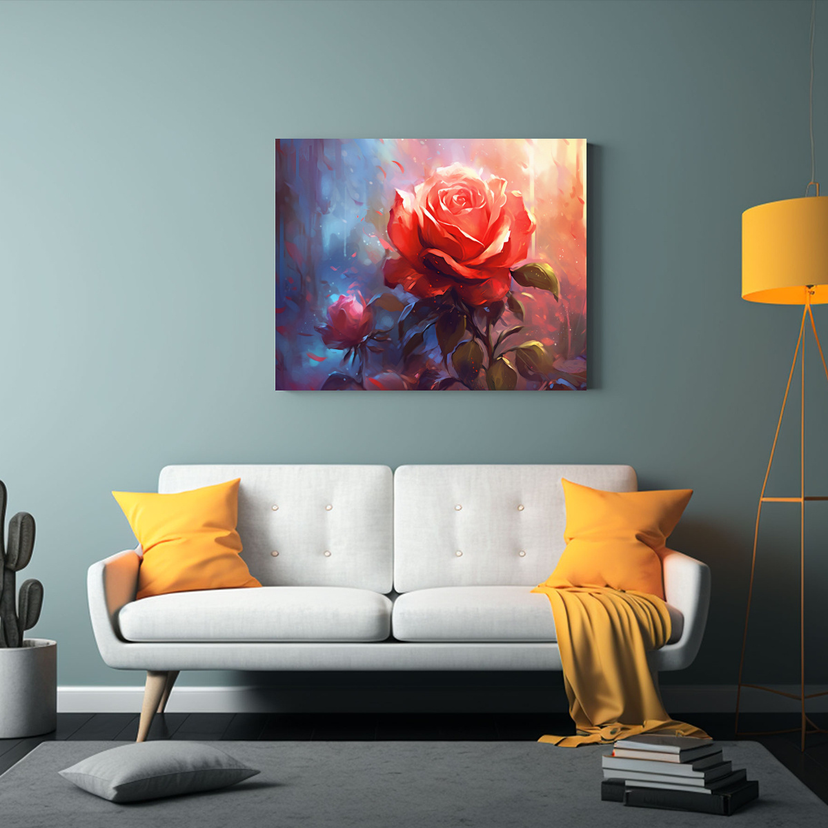 1 PIEZA DIBUJO INNOVADOR DE ROSAS ROJAS REALES EN 40X30 CM - 2