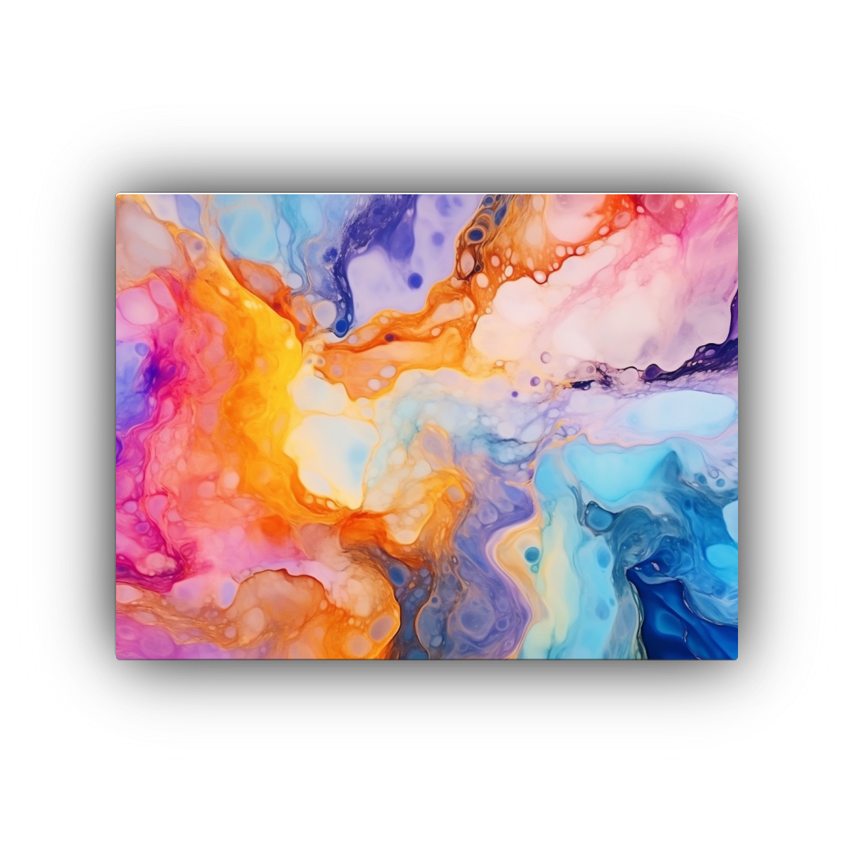 PINTURA DECORATIVA CON CORRIENTES LUMINOSAS DE 65X50 CM - 1