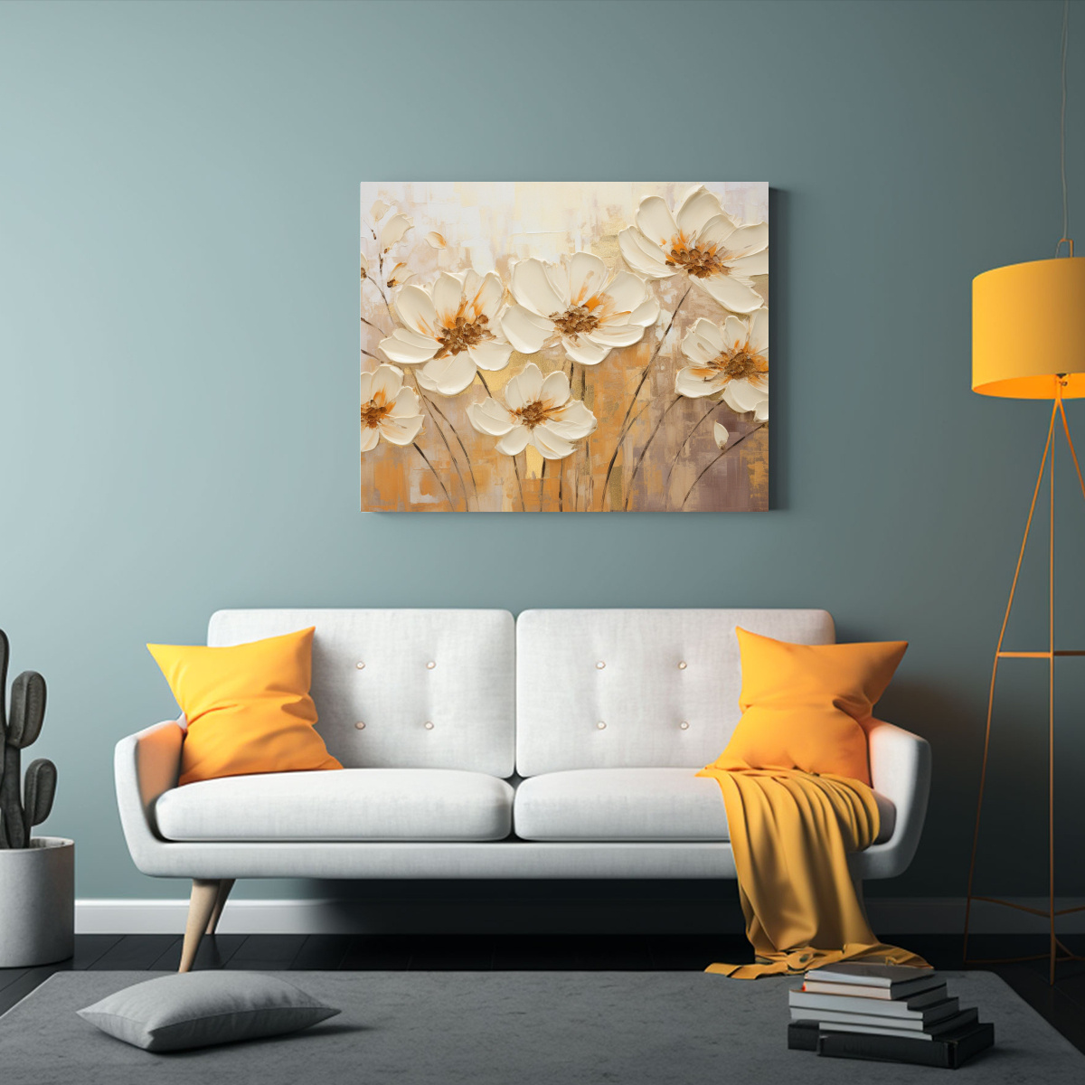 PINTURA FLORAL EXUBERANTE EN ESTILO DE 90X60 CM - 2
