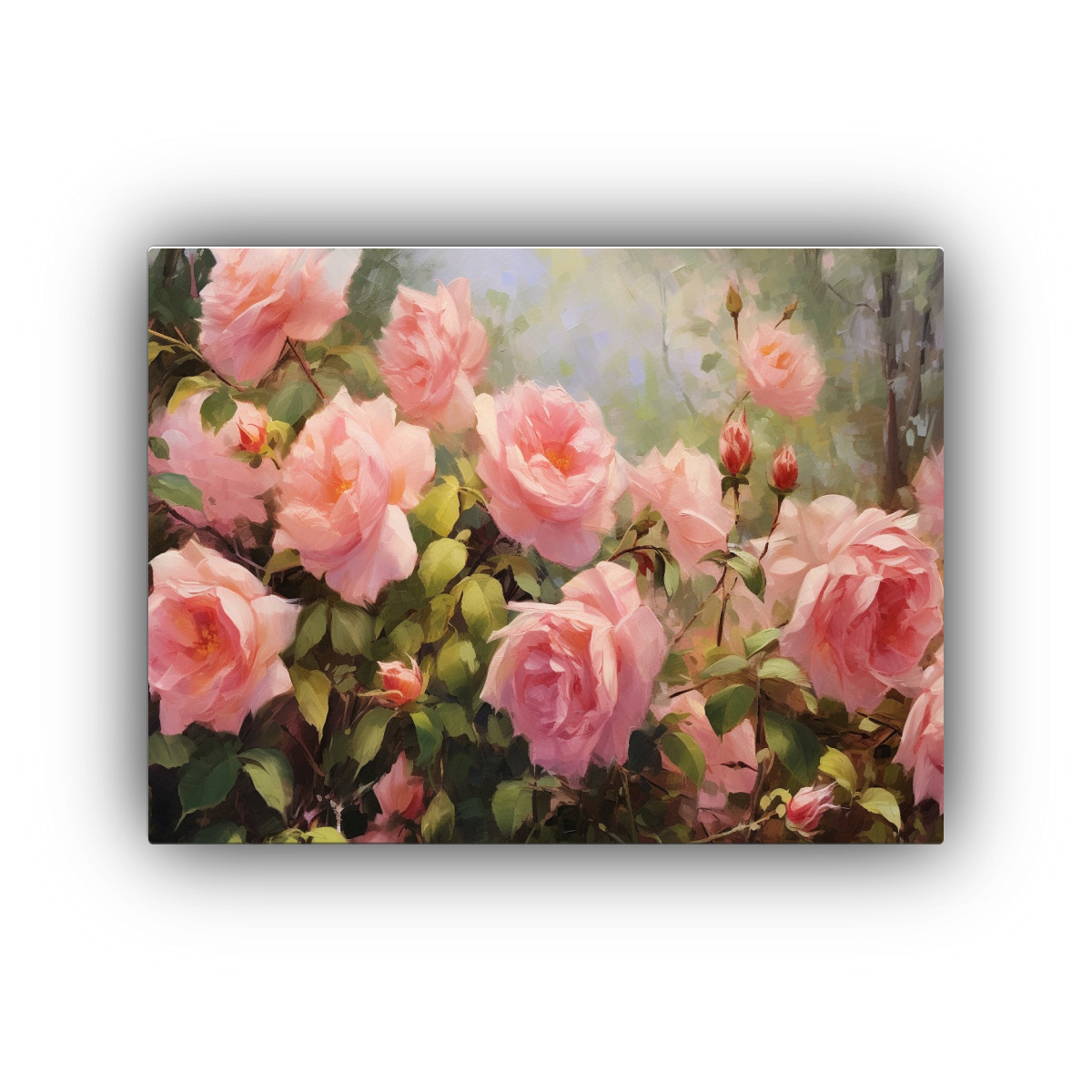 PINTURAS DECORATIVAS DE LIENZO CON TONOS ROSADOS 40X30 CM - 1