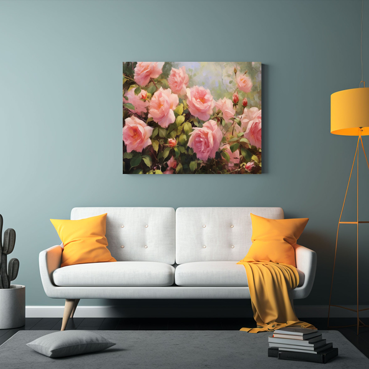PINTURAS DECORATIVAS DE LIENZO CON TONOS ROSADOS 40X30 CM - 2