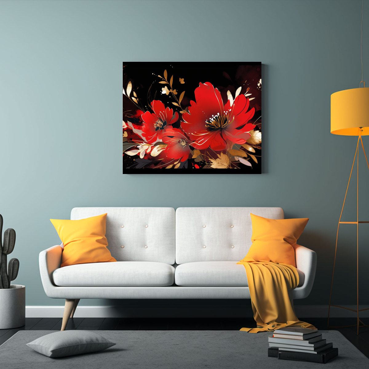 CUADRO DECORATIVO ESTILO NEONOIR EN TONOS ROJO Y 75X50 CM - 2