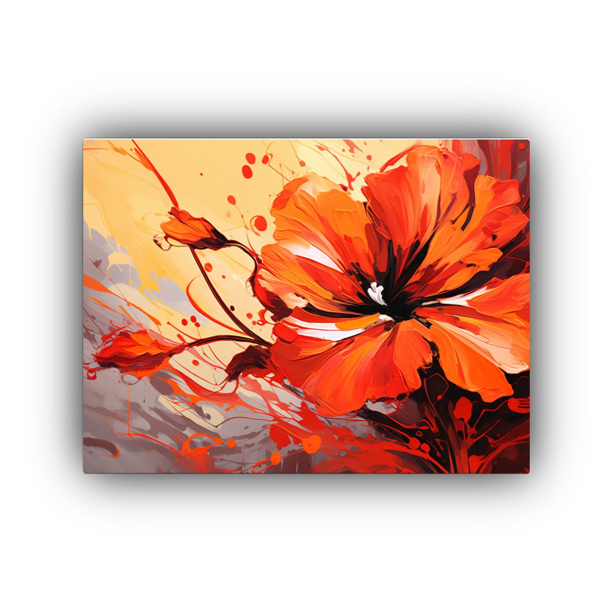 CUADROS MODERNOS LUMINOSOS EN ROJO Y NARANJA, 45X30 CM - 1