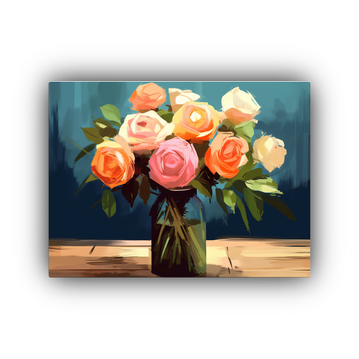 PINTURA DIGITAL DE UN RAMO DE ROSAS EN PROCREATE 75X50 CM - 1