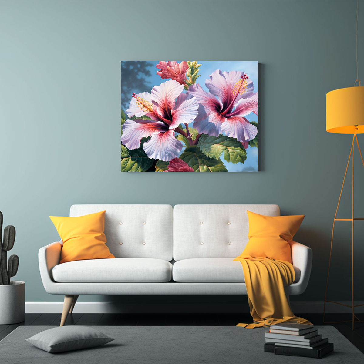 CUADRO CUADRO MURAL HIBISCOS HIPERREALISTAS EN 40X30 CM - 2