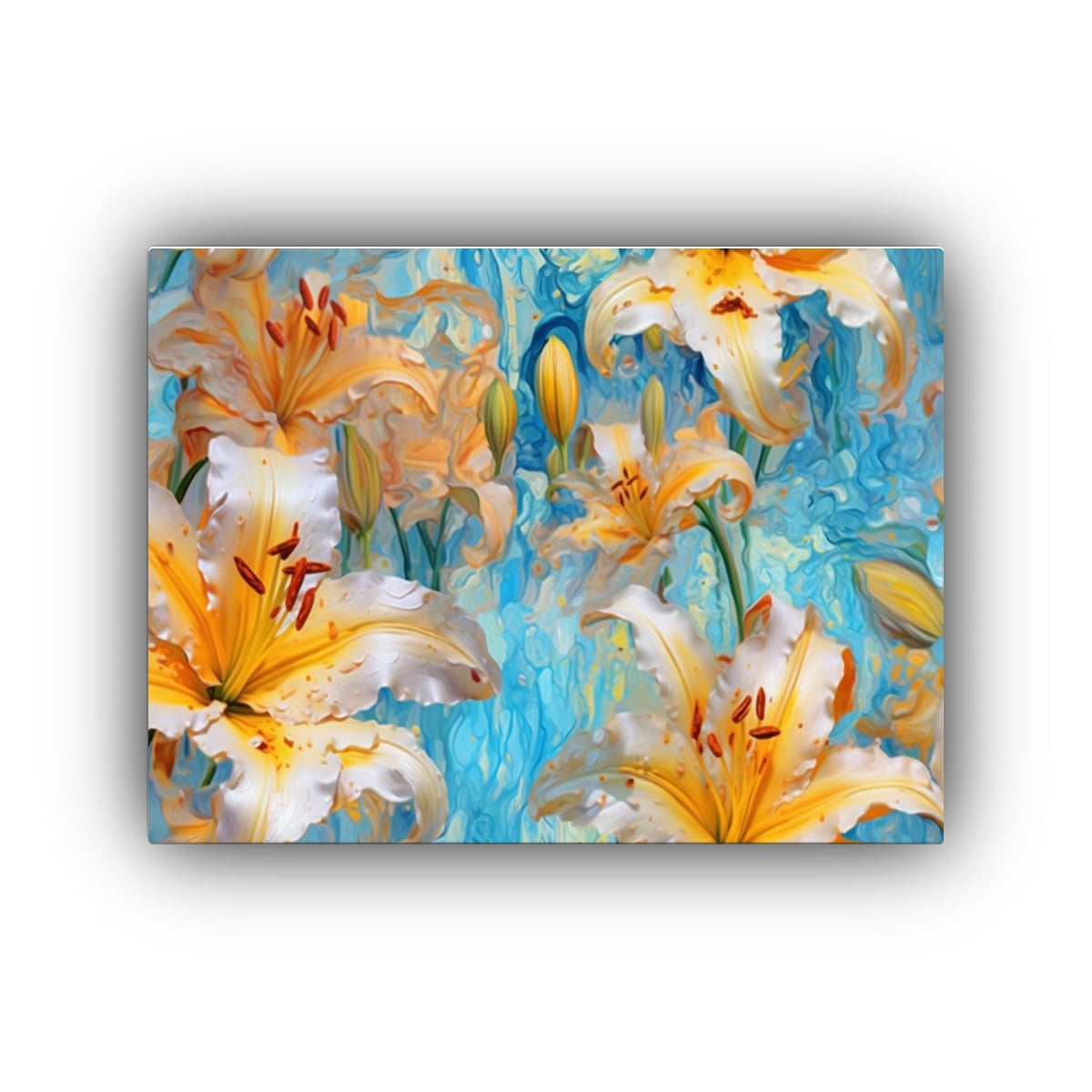 PINTURA DECORATIVA ARTE TEMA MODERNIDAD: LIRIO 90X60 CM - 1