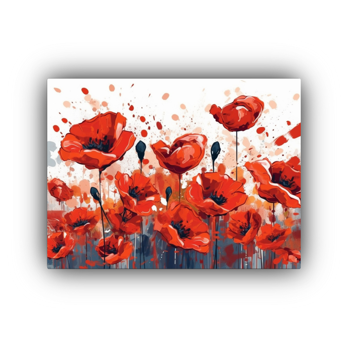 CUADRO MEMORIAL DAY CONCEPTO FLORES AMAPOLA 120X80 CM - 1