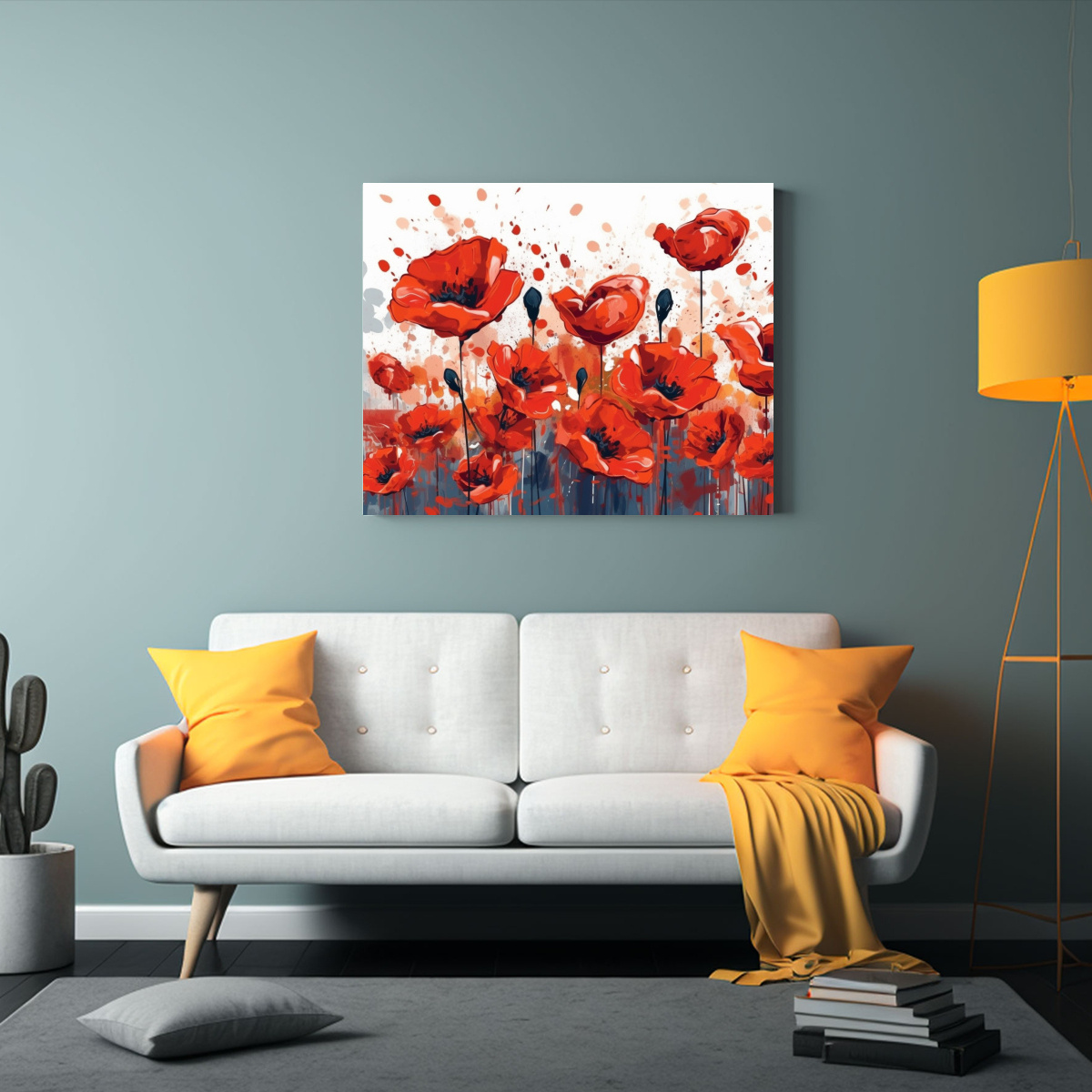 CUADRO MEMORIAL DAY CONCEPTO FLORES AMAPOLA 120X80 CM - 2
