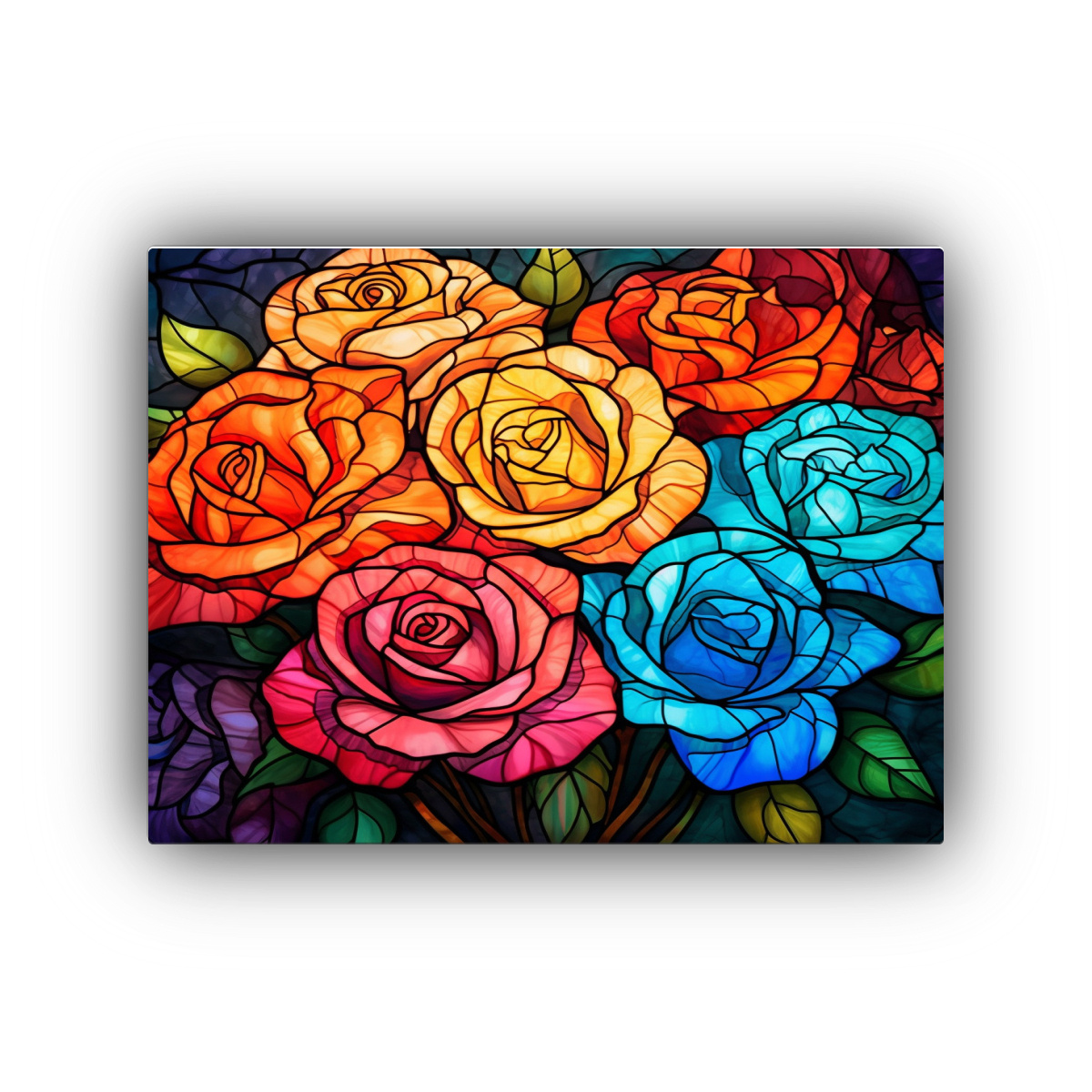 TELA EN BASTIDOR EXPRESIÓN ÚNICA DE ROSAS 50X40 CM - 1