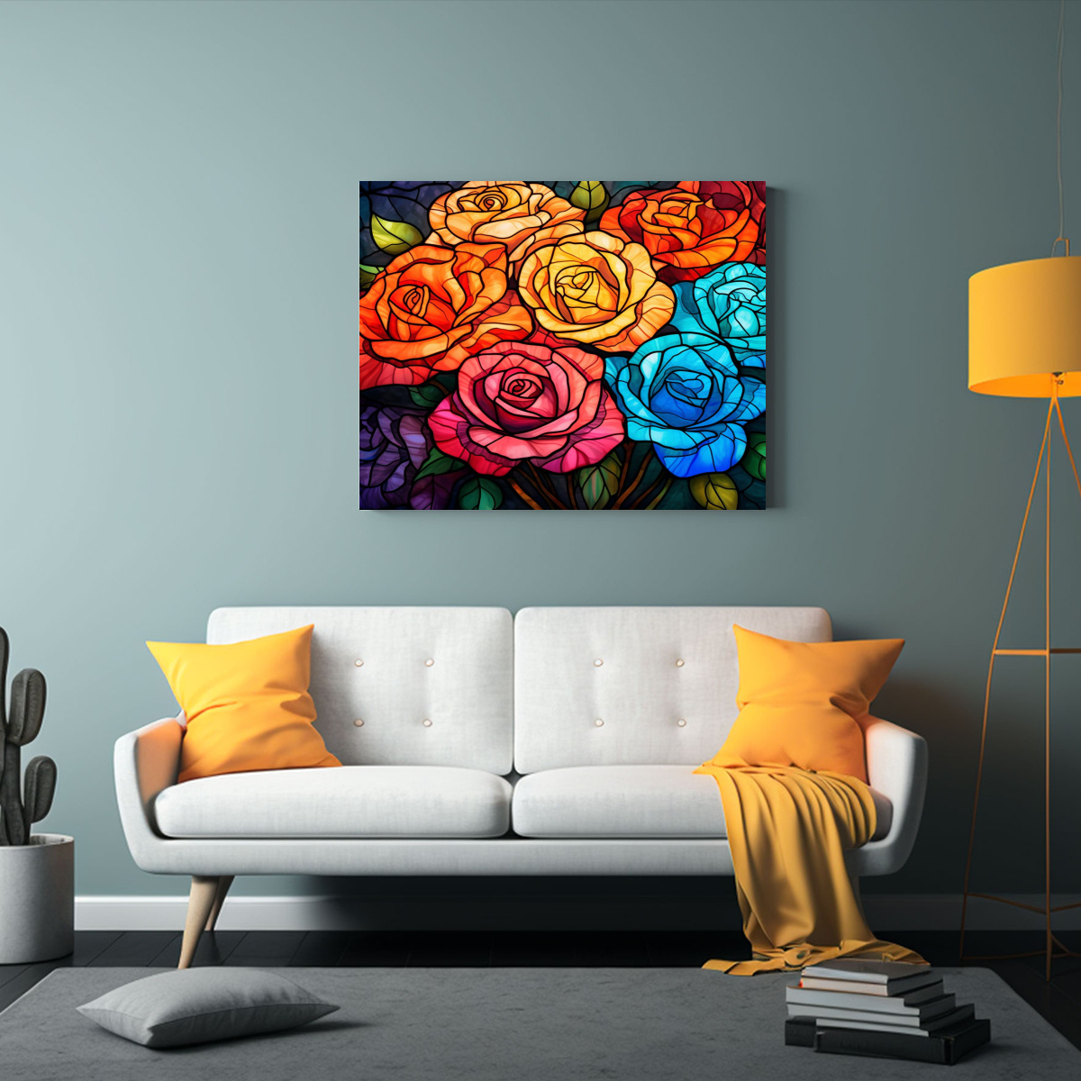TELA EN BASTIDOR EXPRESIÓN ÚNICA DE ROSAS 50X40 CM - 2