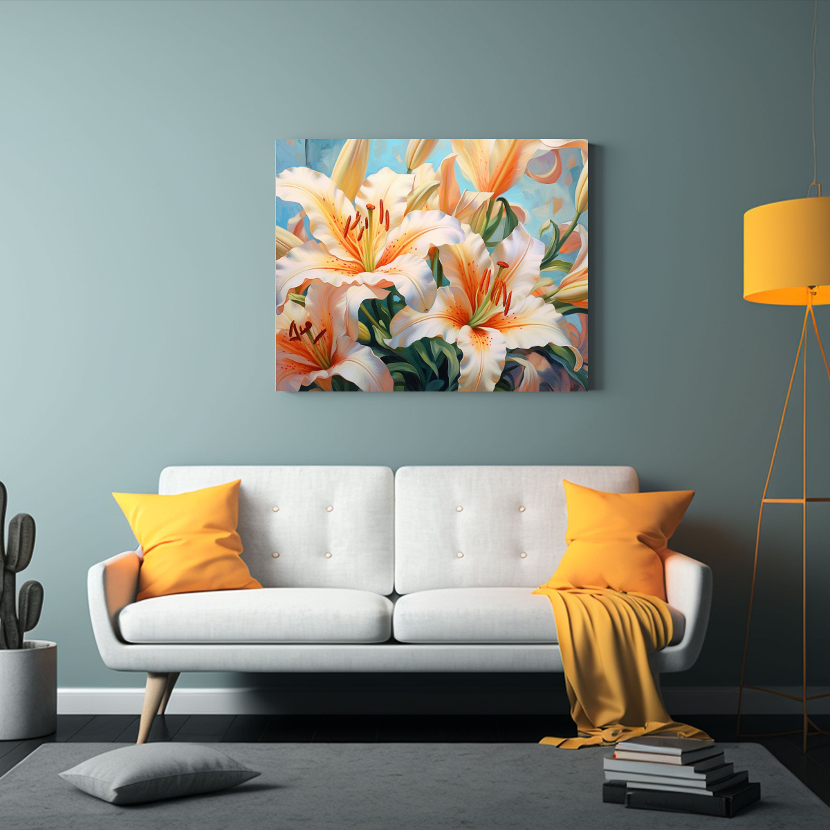 1 PIEZA PINTURA CREATIVA DE LIRIO COLORIDO CON 120X80 CM - 2