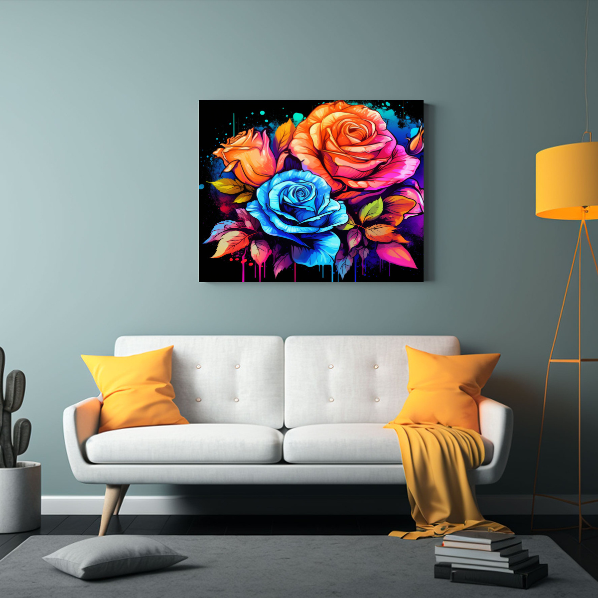 CUADRO MODERNO VIDA COLORIDO PARA DECORACIÓN DE 45X30 CM - 2