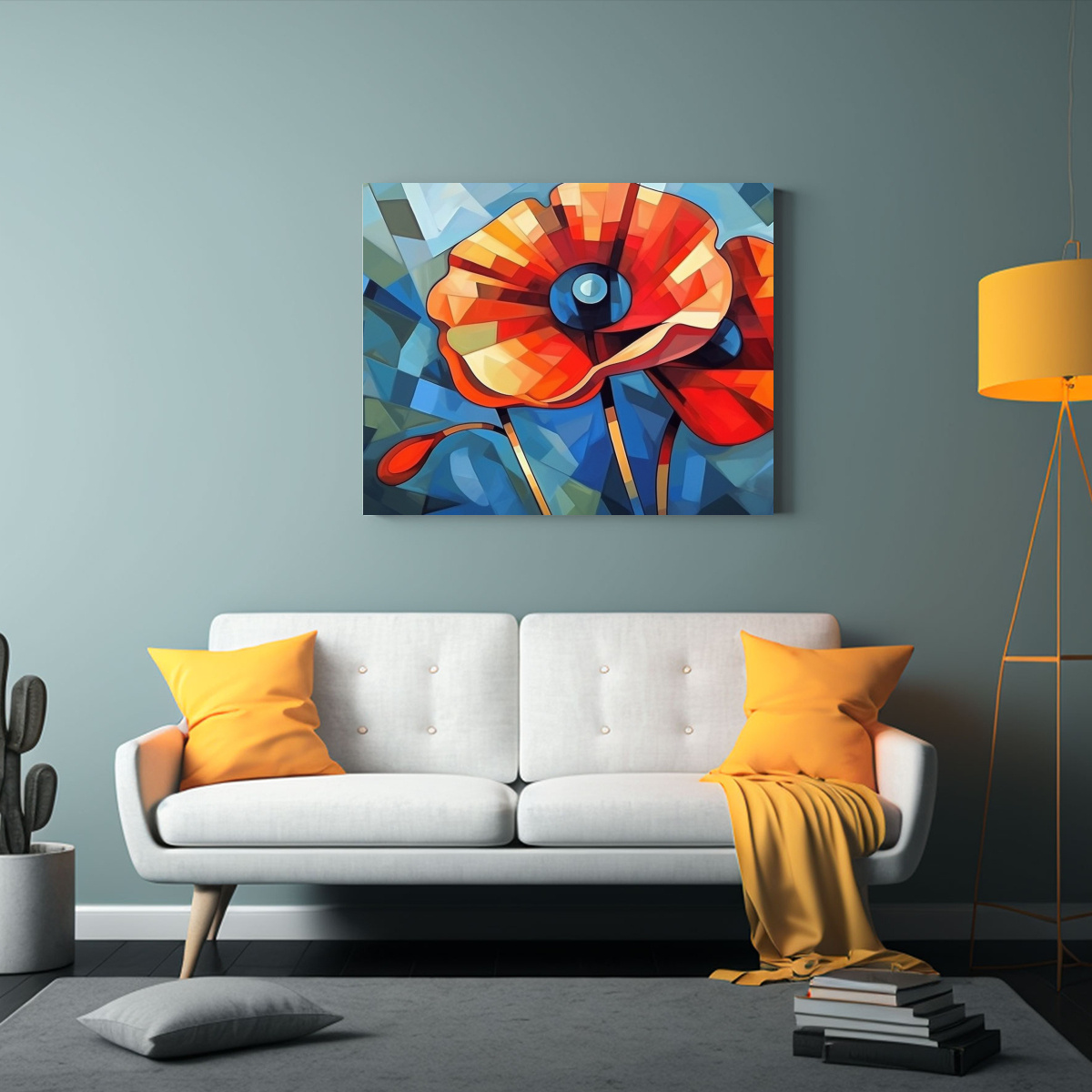 CUADRO DE TELA CON PROTAGONISMO CÁLIDO DE LIENZO 45X30 CM - 2