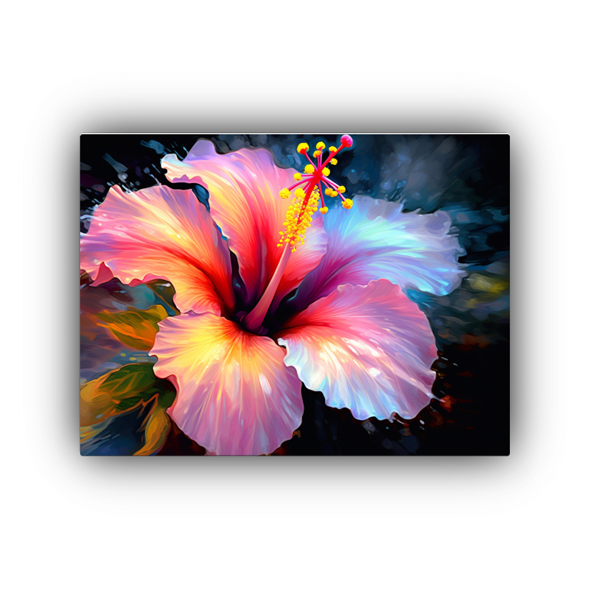CUADRO DE ARTE DE PARED ACUARELA: FLORES DE 30X20 CM - 1